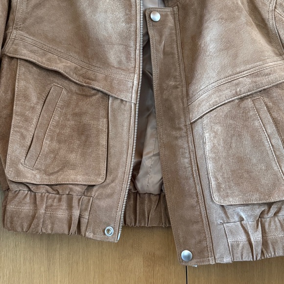 L. Cuppini The Becky Suede Cropped Jacket in Color Beige Suede Womens Size Small - Picture 7 of 15